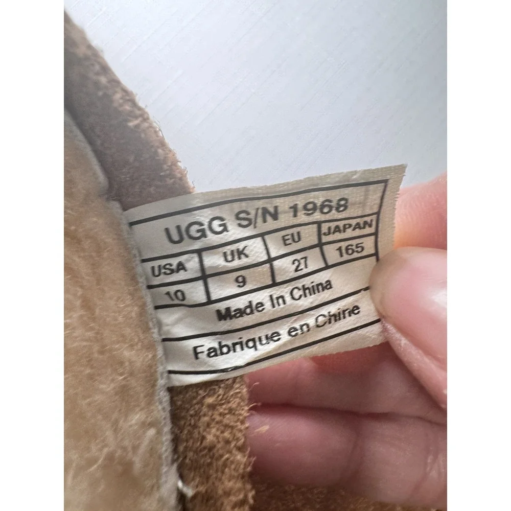 UGG Childs Australia 1968 RETRO CARGO Sheepskin Lined Tall Boots Chestnut Sz‎ 10